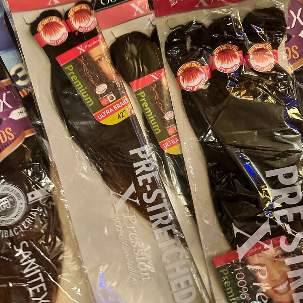 15 Packs of Pre-Stretched Braiding Hair - Black Brown Red - Picture 6 of 7